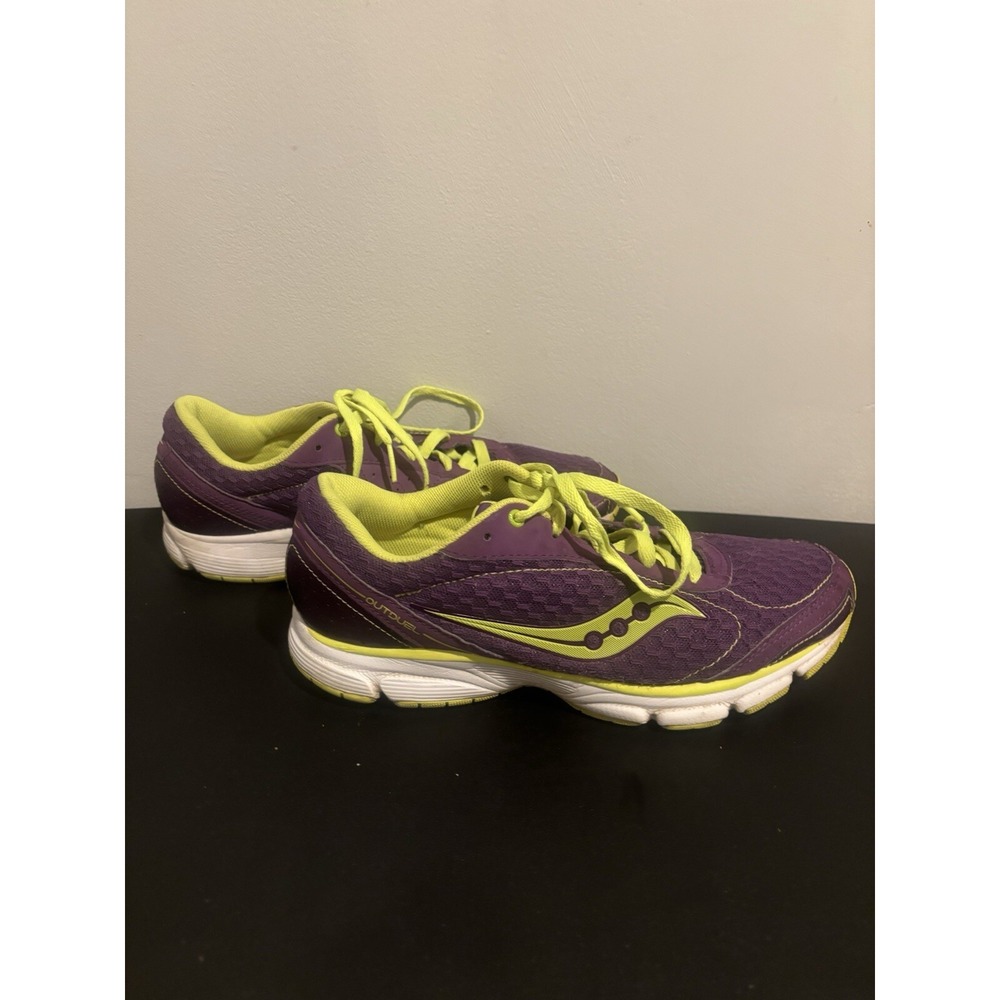 Saucony Outduel Sneakers Shoes Women's 8 Purple Yellow Jogging Running